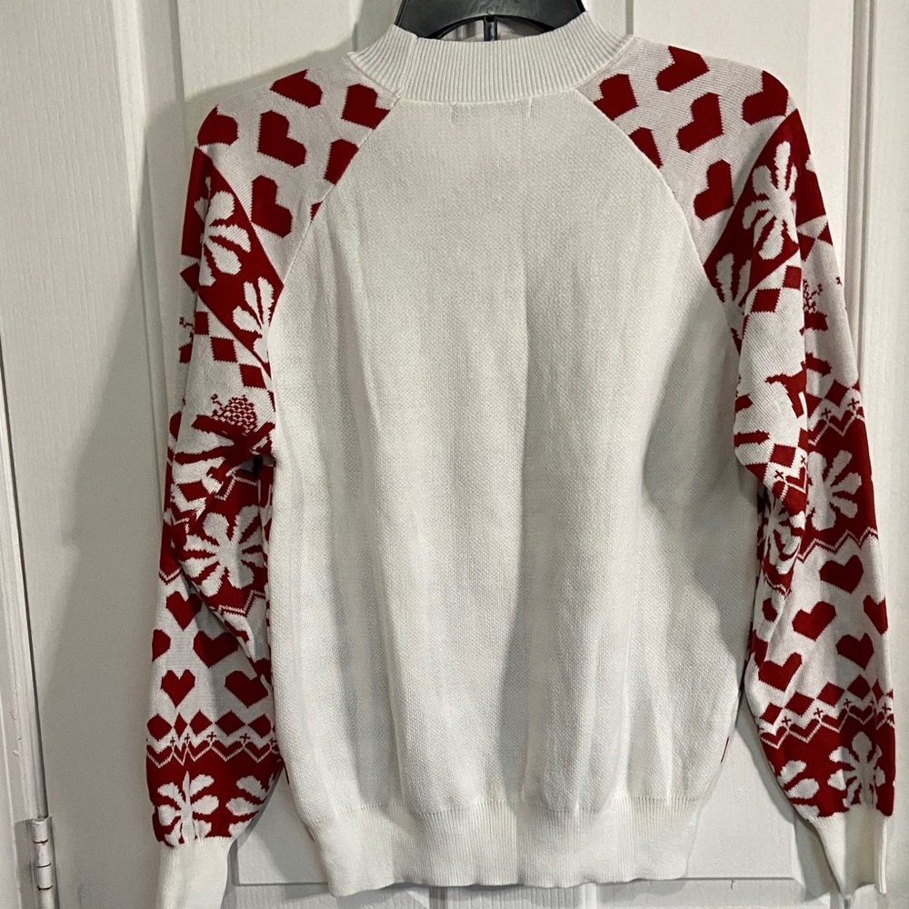 Holiday Red and White Knit Sweater - Picture 4 of 4